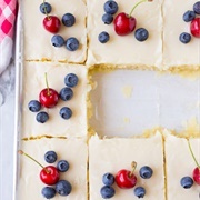 Red White Blue Lemon Texas Sheet Cake
