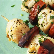 Scallop and Chorizo Skewer