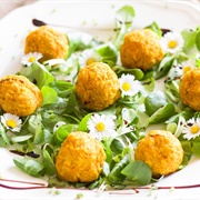 Falafel With Lamb's Lettuce and Daisies
