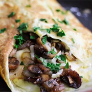 Cheese, Mushroom & Onion Omelette