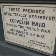 A Zeppelin Raid Destroys No. 61 Farringdon Road, London 1915
