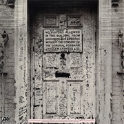 Written a Greeting to the Beatles on Apple Studio's Door, London