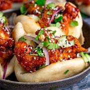 Vegan Teriyaki Karaage Bao With Asian Slaw