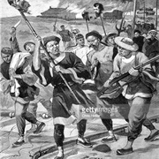Chi-Hsui and Hsu-Cheng-Yu, Boxer Rebellion Leaders, Are Executed in Peking.