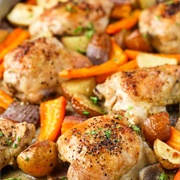 Baked Chicken Breasts in Gravy, Onion and Carrot