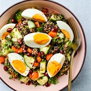 Quinoa Salad Bowl & Eggs & Promegranate