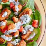 Fried Cheese Curds in Salad