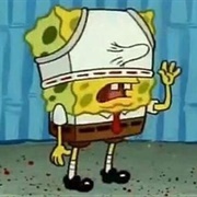 SpongeBob Putting Underwar on His Head
