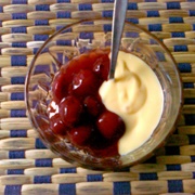 Tinned Cherries With Custard
