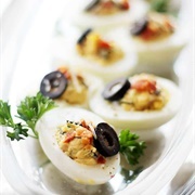 Bacon Olive Deviled Eggs
