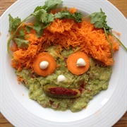 Guacamole Face With Carrots
