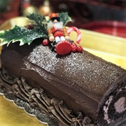 Elegant Brie Christmas Yule Log Cake