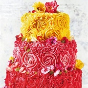 Three-Tier Flower Cake