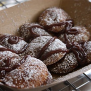 Dark Chocolate and Pistachio Poffertjes