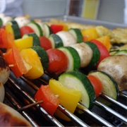 Zucchini Pepper & Tomato Skewers