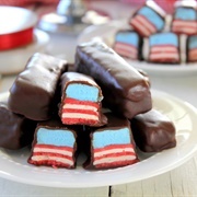 Red White Blue Raspberry Candy Bars