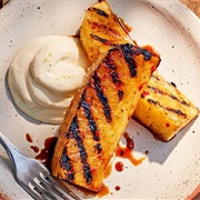 Grilled Sugared Pineapple With Cream