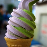 Matcha and Taro Ice Cream