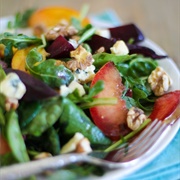 Beetroot, Peach and Blue Cheese Salad