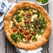 Spinach, Cherry Tomato and Feta Quiche