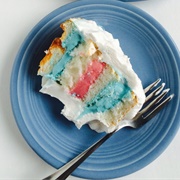 Red White and Blue Sherbet Angel Food Cake
