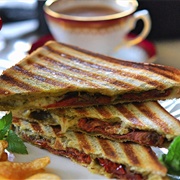 Mozzarella and Dried Tomato Sandwich