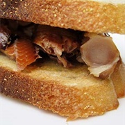 Smoked Kipper and Spinach Sandwich