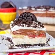 No Bake Banana Split Oreo Dessert Lasagna