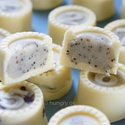 White Chocolate and Almond Praline in a White Chocolate Shell