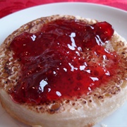 Toasted Crumpet With Jam