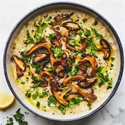 Oven Risotto With Crispy Roasted Mushrooms