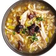 Cock-A-Leekie Soup With Puy Lentils and Thyme