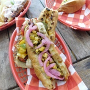 Loaded Vegetable Hot Dog