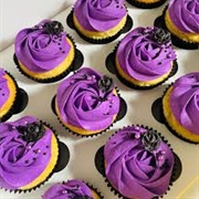 Dark Purple Frosted Cupcake