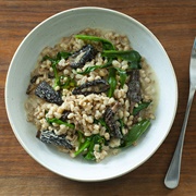Kohlrabi, Lemon, Tahini Verde, Puffed Barley and Wild Garlic