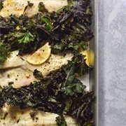 Roasted Kale and Fish