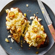 Sourdough Bread With Garlic and Herb Cream Cheese, and Sauerkraut