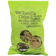 Trader Joe's Tortilla Chips Seasoned With Brussels Sprouts, Garlic, Onion & Parsley
