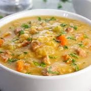 Russian Pea, Bacon and Barley Soup