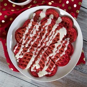 Waffle With Red Velvet Syrup