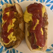 Chili Dog With Ketchup and Mustard (Rustbelt Weenie)