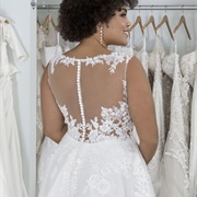 Illusion Back Wedding Dress