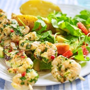 Prawn Kebabs With Lime and Chilli
