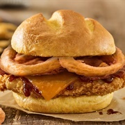 Smoked Cheddar Bun Fried Chicken Sandwich