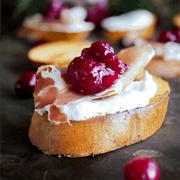 Baguette With Cranberry and Pepper Cream Cheese