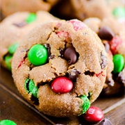 Gingerbread Holiday M&M Cookie