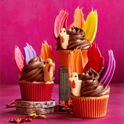 Feather Cookie Cupcake