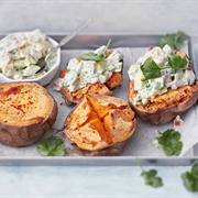 Smoked Salmon Stuffed Baked Sweet Potato
