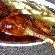 Roast Goose Leg With Plum Sauce