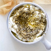 Za'atar and Kalamata Labneh